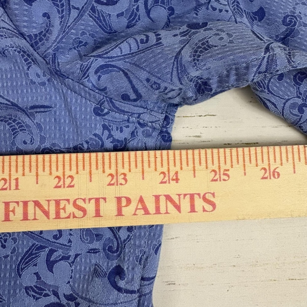 Robert Graham Paisley Shirt Mens L Blue Button-Up Long Sleeve Contrast Cuff - Picture 7 of 10